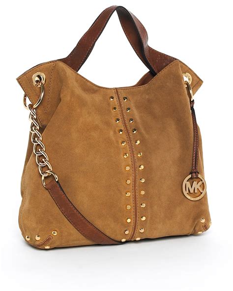 brown purse michael kors|michael kors brown suede purse.